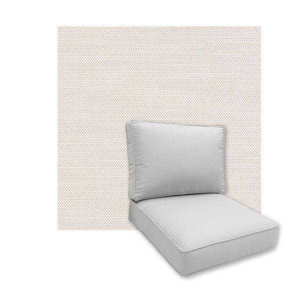 Universal Deep Seating Replacement Cushions in Sunbrella Exhale Cloud Outdoor Fabric