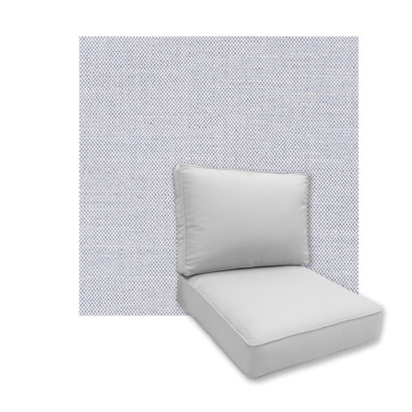 Universal Deep Seating Replacement Cushions in Sunbrella Exhale Sky Outdoor Fabric