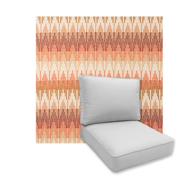 Universal Deep Seating Replacement Cushions in Sunbrella Valley Desert Outdoor Fabric