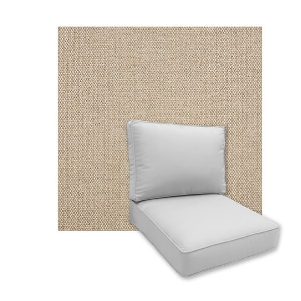 Universal Deep Seating Replacement Cushions in Sunbrella Blend Sand Outdoor Fabric