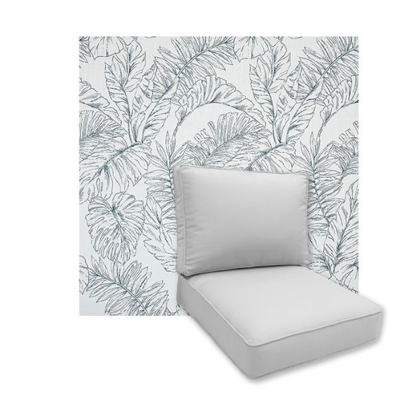 Universal Deep Seating Replacement Cushions in Sunbrella Calm Laurel Outdoor Fabric