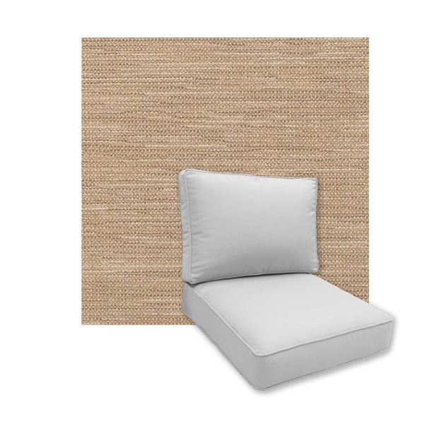 Universal Deep Seating Replacement Cushions in Sunbrella Charmer Limestone Outdoor Fabric