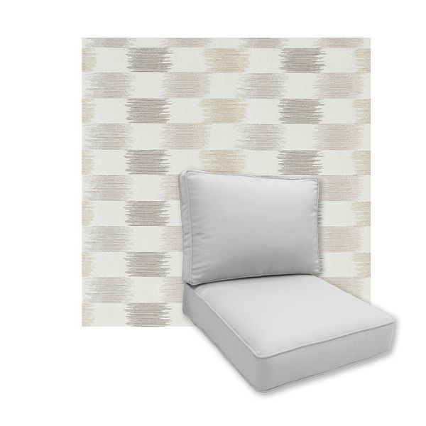 Universal Deep Seating Replacement Cushions in Sunbrella Dream Dune Outdoor Fabric