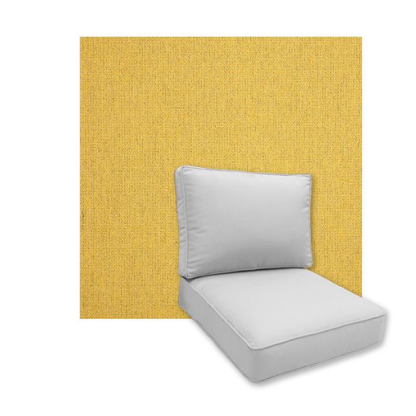Universal Deep Seating Replacement Cushions in Sunbrella Heritage Dijon Outdoor Fabric