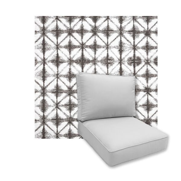 Universal Deep Seating Replacement Cushions in Sunbrella Midori Stone Outdoor Fabric