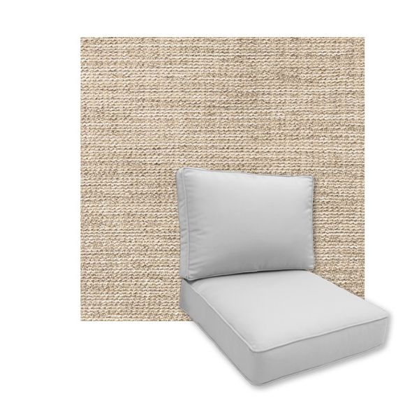 Universal Deep Seating Replacement Cushions in Sunbrella Momento Parchment Outdoor Fabric