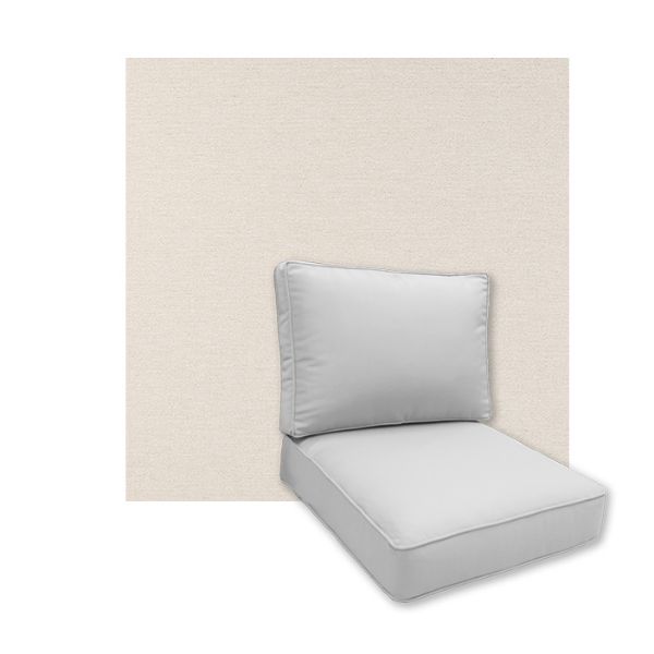 Universal Deep Seating Replacement Cushions in Sunbrella Nuance Cloud Outdoor Fabric