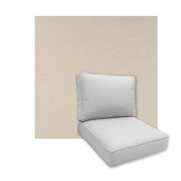 Universal Deep Seating Replacement Cushions in Sunbrella Nuance Eggshell Outdoor Fabric