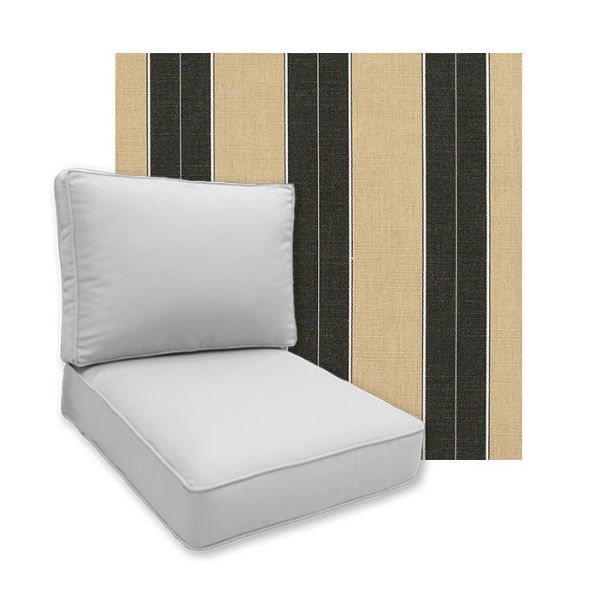 Sunbrella Berenson Tuxedo Patio Chair Replacement Cushions