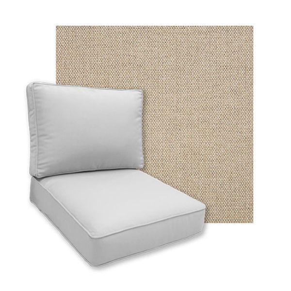 Sunbrella Blend Sand Patio Chair Replacement Cushions
