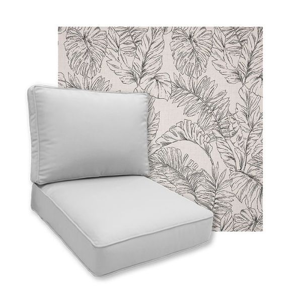 Sunbrella Calm Graphite Patio Chair Replacement Cushions