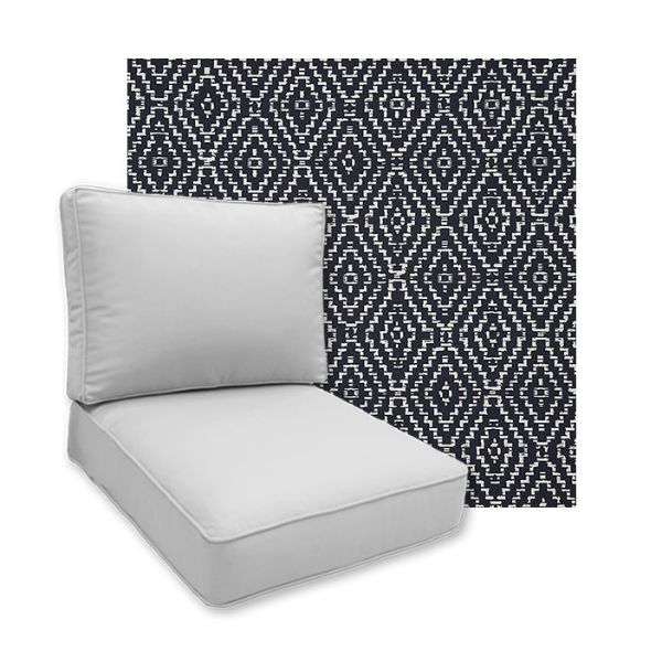Sunbrella Capra Indigo Patio Chair Replacement Cushions