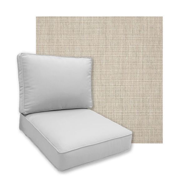 Sunbrella Echo Ash Patio Chair Replacement Cushions