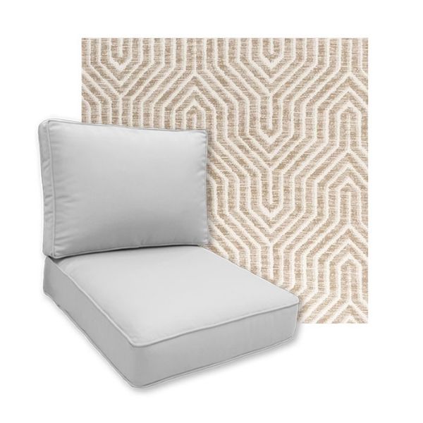 Sunbrella Etna Dune Patio Chair Replacement Cushions