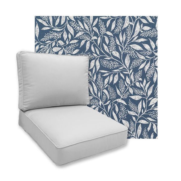 Sunbrella Exquisite Indigo Patio Chair Replacement Cushions