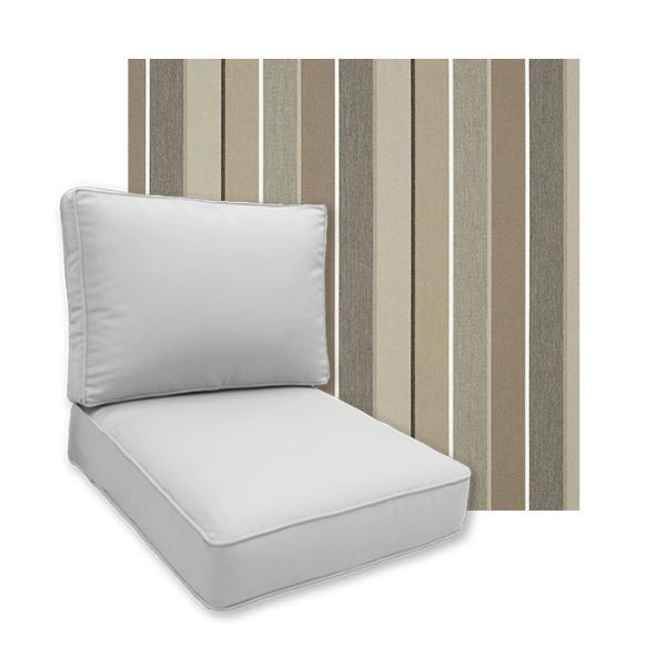 Sunbrella Milano Char Patio Chair Replacement Cushions