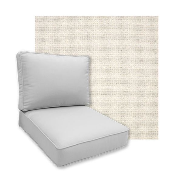 Sunbrella Nurture White Patio Chair Replacement Cushions