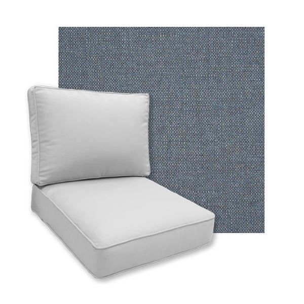 Sunbrella Piazza Denim Patio Chair Replacement Cushions