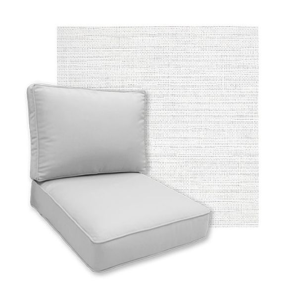 Sunbrella Piazza White Patio Chair Replacement Cushions