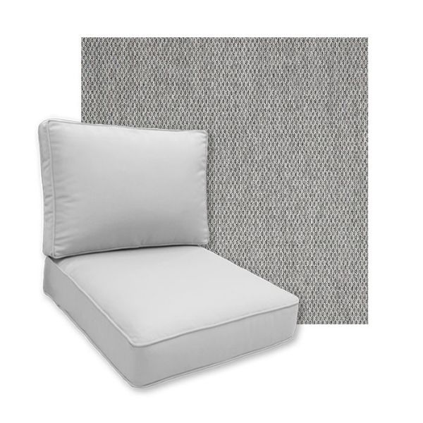 Sunbrella Pique Ash Patio Chair Replacement Cushions
