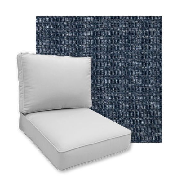 Sunbrella Platform Indigo Patio Chair Replacement Cushions