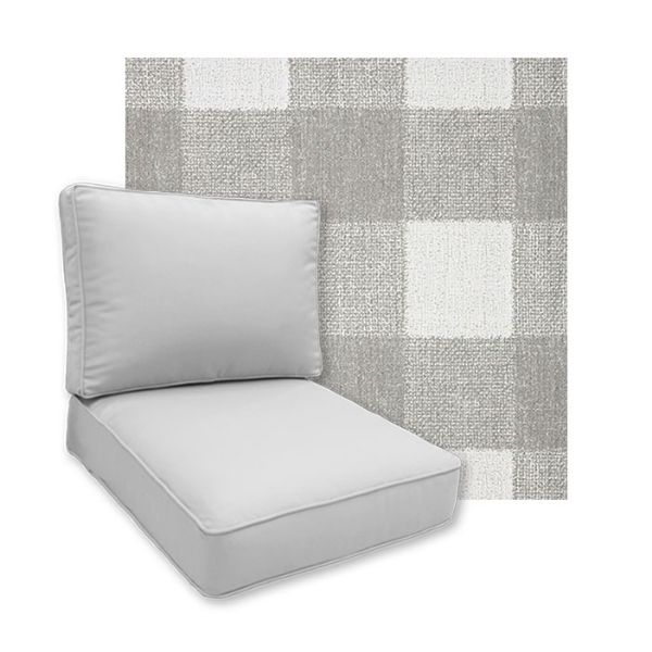 Sunbrella Preso Pebble Patio Chair Replacement Cushions