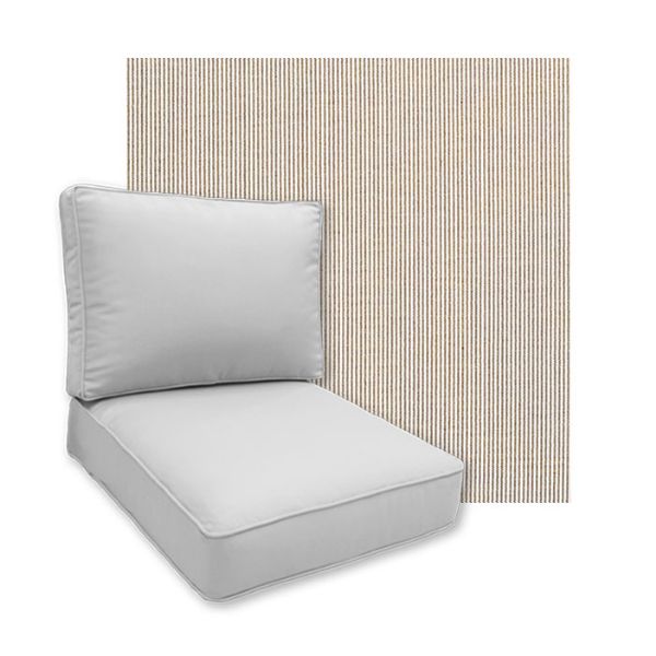 Sunbrella Replay Taupe Patio Chair Replacement Cushions