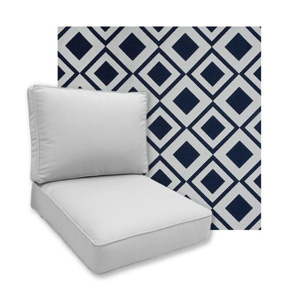 Sunbrella Savvy Indigo Patio Chair Replacement Cushions