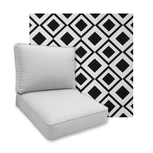 Sunbrella Savvy Onyx Patio Chair Replacement Cushions
