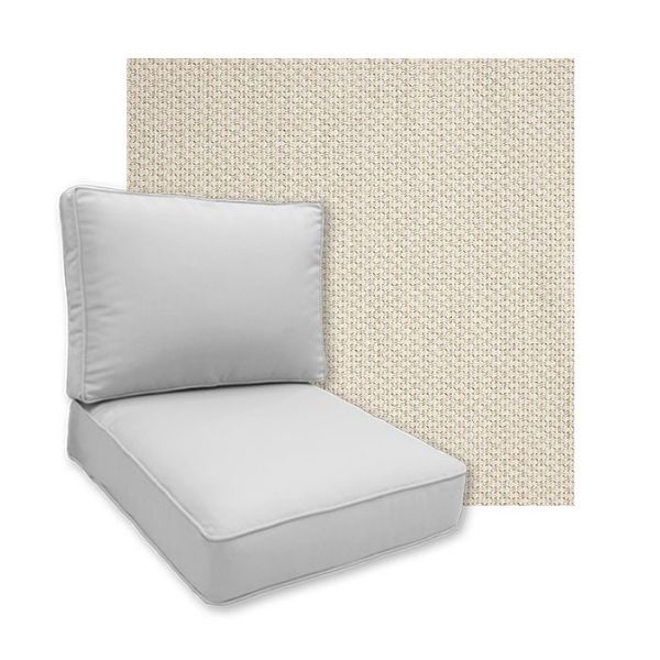 Sunbrella Tailored Snow Patio Chair Replacement Cushions
