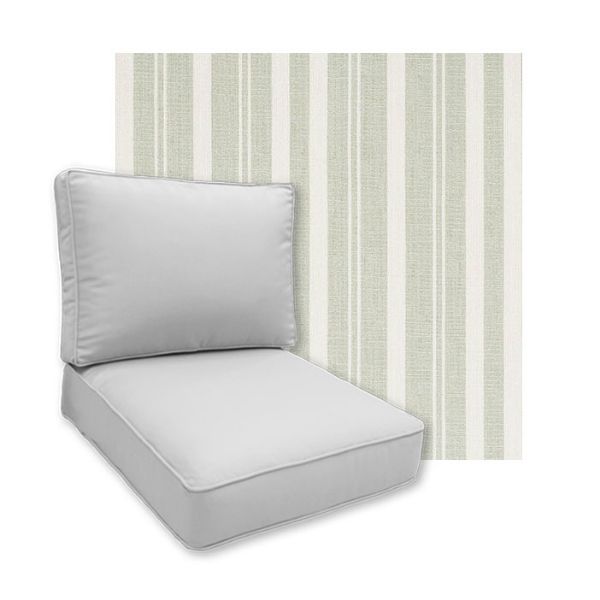 Sunbrella Tranquil Sage Patio Chair Replacement Cushions