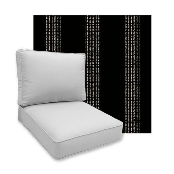 Sunbrella Caper Onyx Patio Chair Replacement Cushions