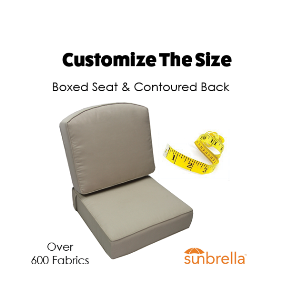 Boxed Seat Cushion with A contoured or rounded back