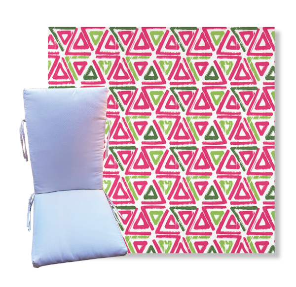 Ace Jazz Pink by Premier Prints -  Universal Patio Chair Cushion With Ties