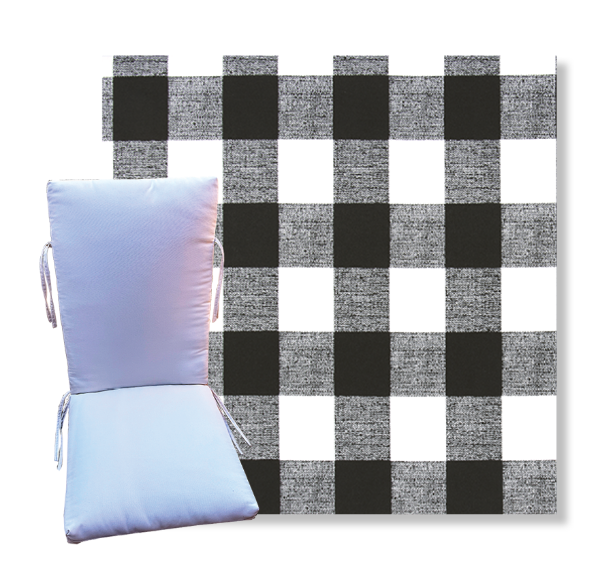 Anderson Black by Premier Prints -  Universal Patio Chair Cushion With Ties