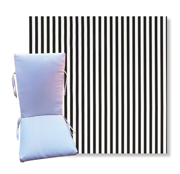 Basic Stripe Black by Premier Prints -  Universal Patio Chair Cushion With Ties