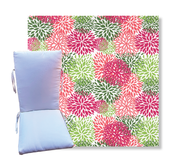 Blooms Jazz Pink by Premier Prints -  Universal Patio Chair Cushion With Ties