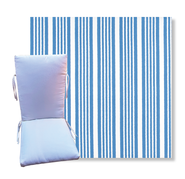 Brodie Courtyard Blue by Premier Prints -  Universal Patio Chair Cushion With Ties