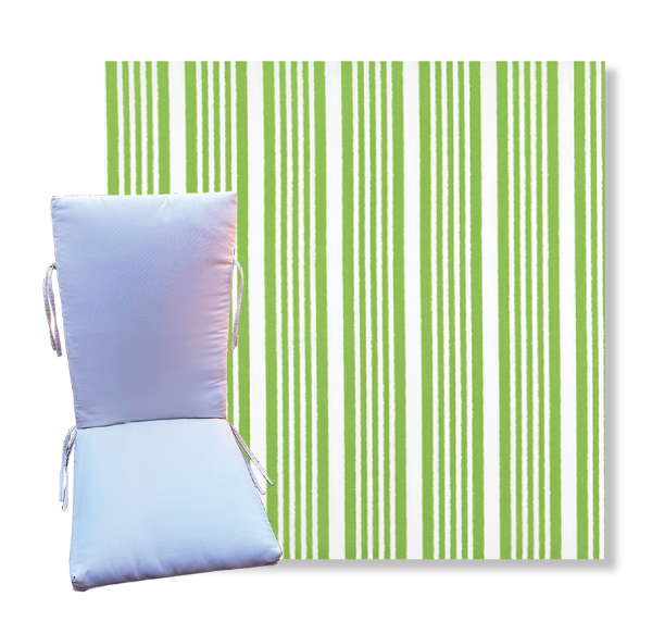 Brodie Courtyard Green by Premier Prints -  Universal Patio Chair Cushion With Ties