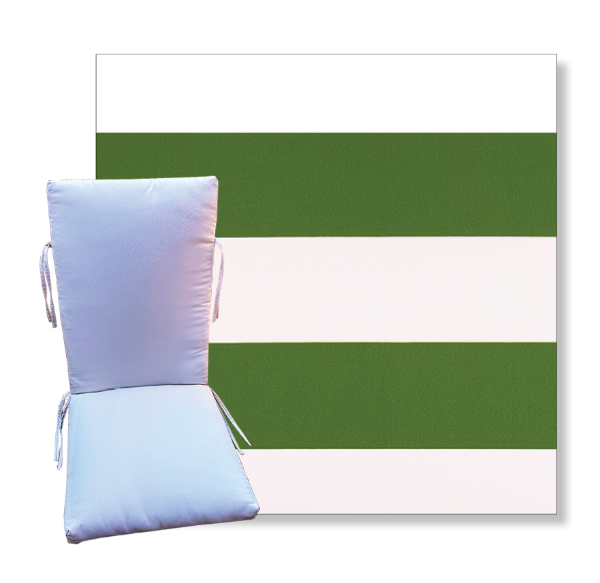 Cabana Green by Premier Prints -  Universal Patio Chair Cushion With Ties