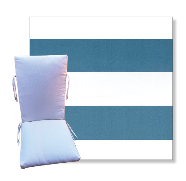 Cabana Island Blue by Premier Prints -  Universal Patio Chair Cushion With Ties