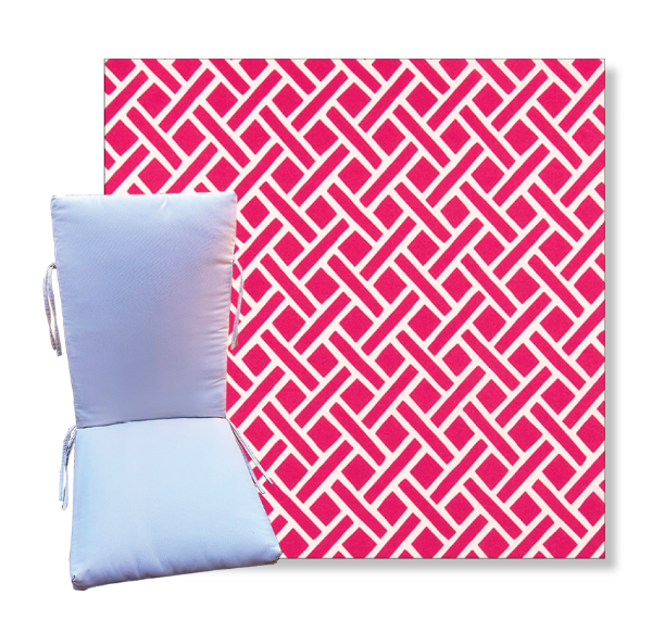 Eastwood Jazz Pink by Premier Prints -  Universal Patio Chair Cushion With Ties