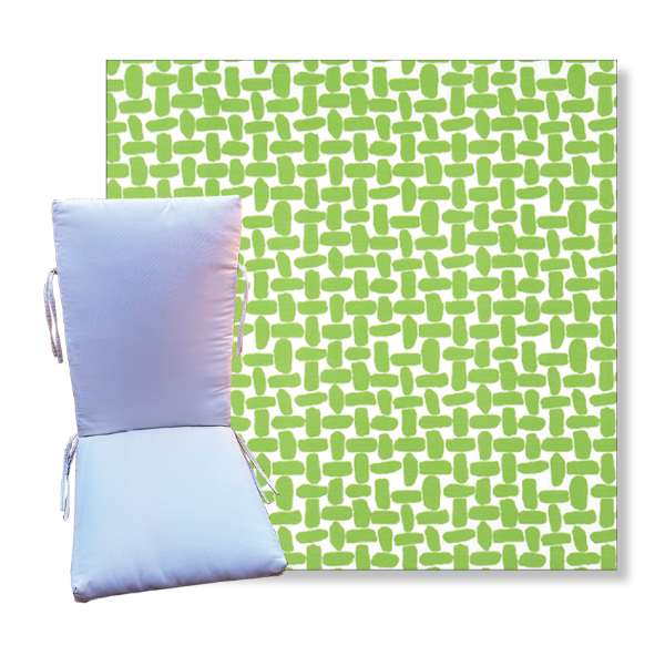 Farley Courtyard Green by Premier Prints -  Universal Patio Chair Cushion With Ties
