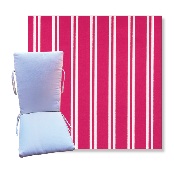 Parker Jazz Pink by Premier Prints -  Universal Patio Chair Cushion With Ties