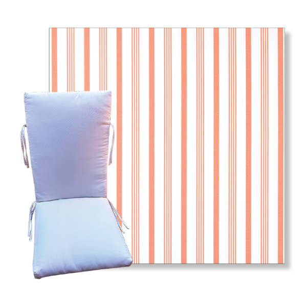 Rowan Coral by Premier Prints -  Universal Patio Chair Cushion With Ties