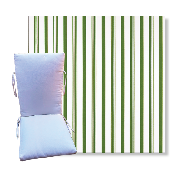 Rowan Green by Premier Prints -  Universal Patio Chair Cushion With Ties