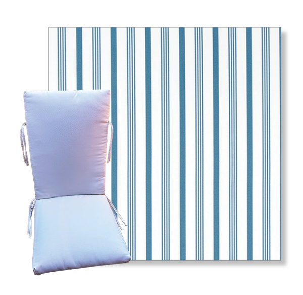 Rowan Island Blue by Premier Prints -  Universal Patio Chair Cushion With Ties