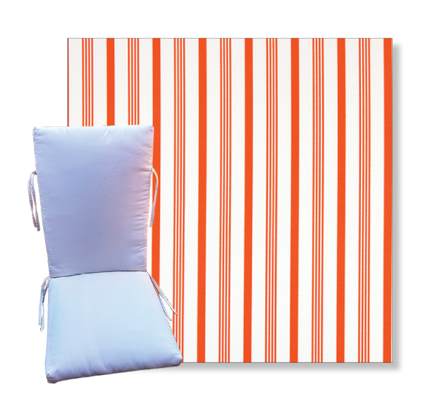 Rowan Marmalade by Premier Prints -  Universal Patio Chair Cushion With Ties