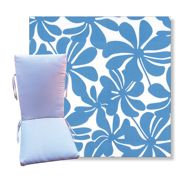 Twirley Courtyard Blue by Premier Prints -  Universal Patio Chair Cushion With Ties