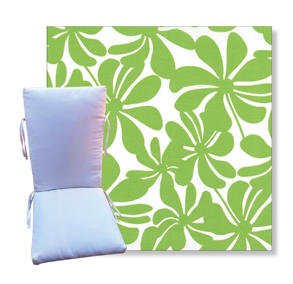Twirley Courtyard Green by Premier Prints -  Universal Patio Chair Cushion With Ties